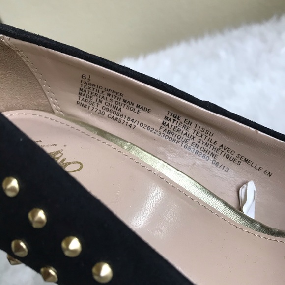 Mossimo black suede like gold studded heels - Picture 8 of 8